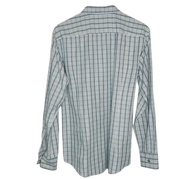 Boss Hugo Boss Ronny Plaid Slim Fit Shirt Men's Large Blue Button‎ Down - Picture 3 of 7